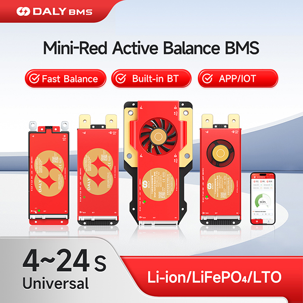 DALY BMS | Active Balancing BMS | 4S–24S | Smart Active Balancing Battery Management System | 30A–400A | LFP / Li-ion (NMC) / LTO Compatible | Auto Cell-Count| Built-in Bluetooth App Monitoring | 1A Active Balancing | Supports 14 Inverter Protocols