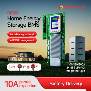 DALY BMS| Smart Home Storage BMS | 8S–16S LiFePO4/NCM | 100A/200A| 10A Parallel Protection | 2A Active Balancing | Automatic Inverter Protocol Recognition